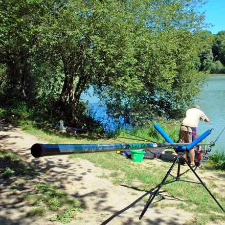 Canne à pêche + moulinet ancien de collection 5 brins à fil intérieur de 4.8 m - Sport & Plein air