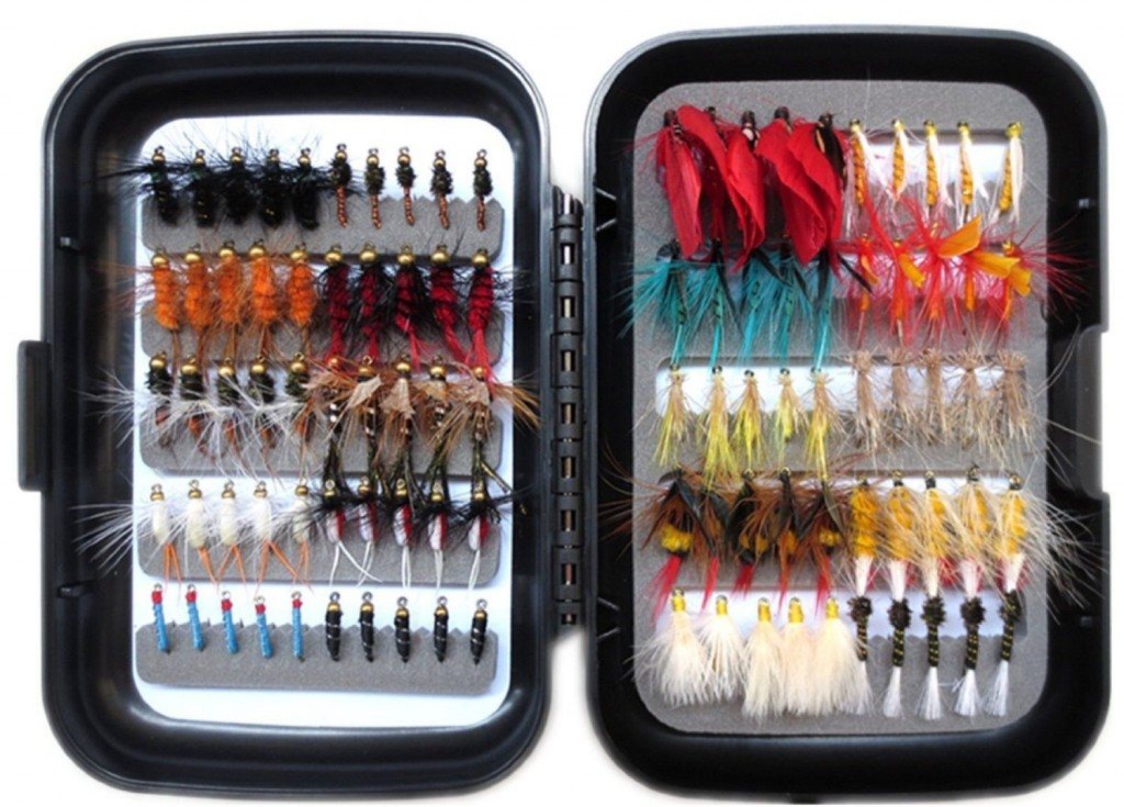 Boîte De Leurres De Pêche à La Mouche Vintage - Assortiment De Mouches Avec Boîte Alu